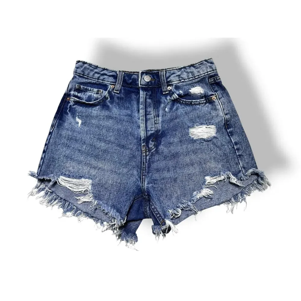 Wild Fable High Rise DIstressed Denim Frayed Hem Cut Off Shorts SIze 6